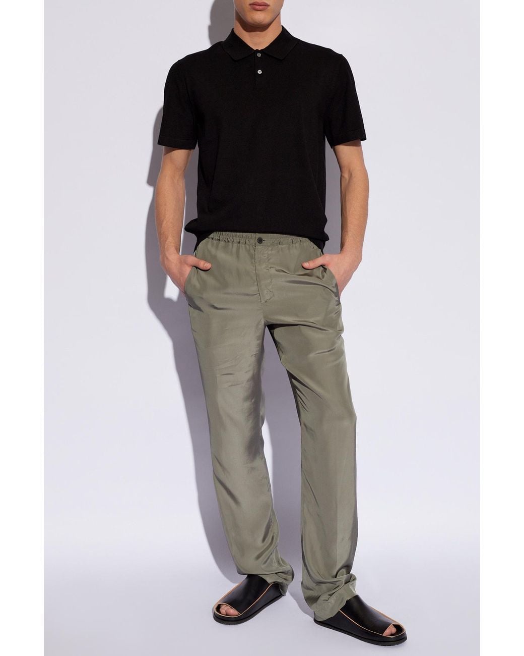 Theory Black Goris Short-Sleeved Polo Shirt for men