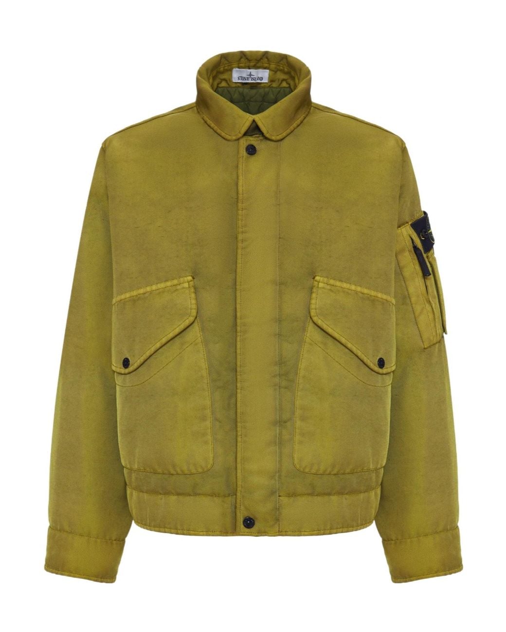 Stone Island Green Logo Patch Hooded Jacket for men