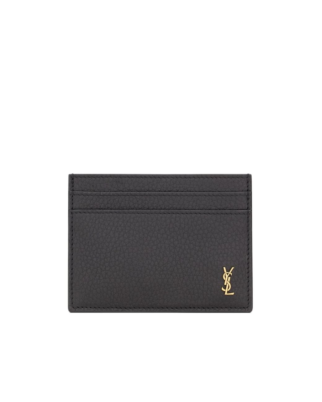 Saint Laurent Black Tiny Cassandre Card Case for men