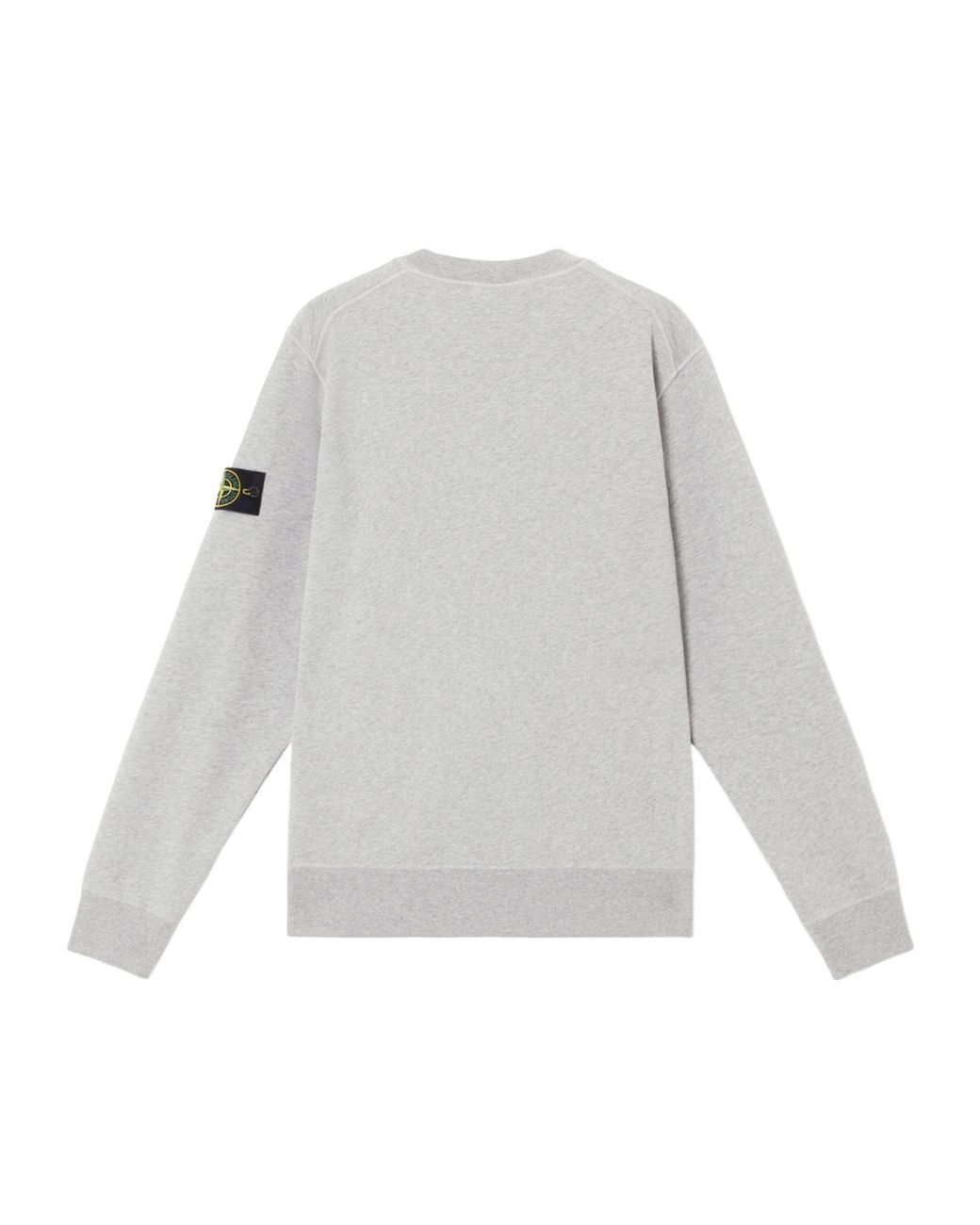 Stone Island White Compass Patch Crewneck Sweatshirt for men