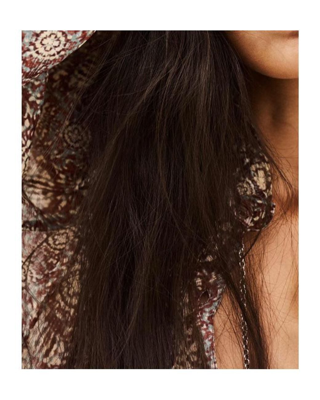Ba&sh Brown Floral-Print Smocked Blouse