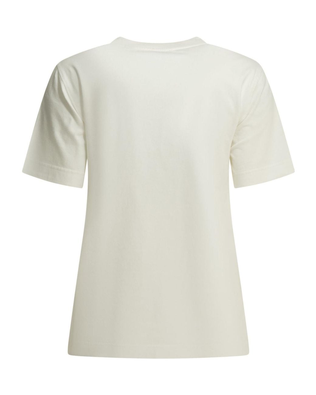 Burberry White Logo Embroidered Crewneck T-Shirt