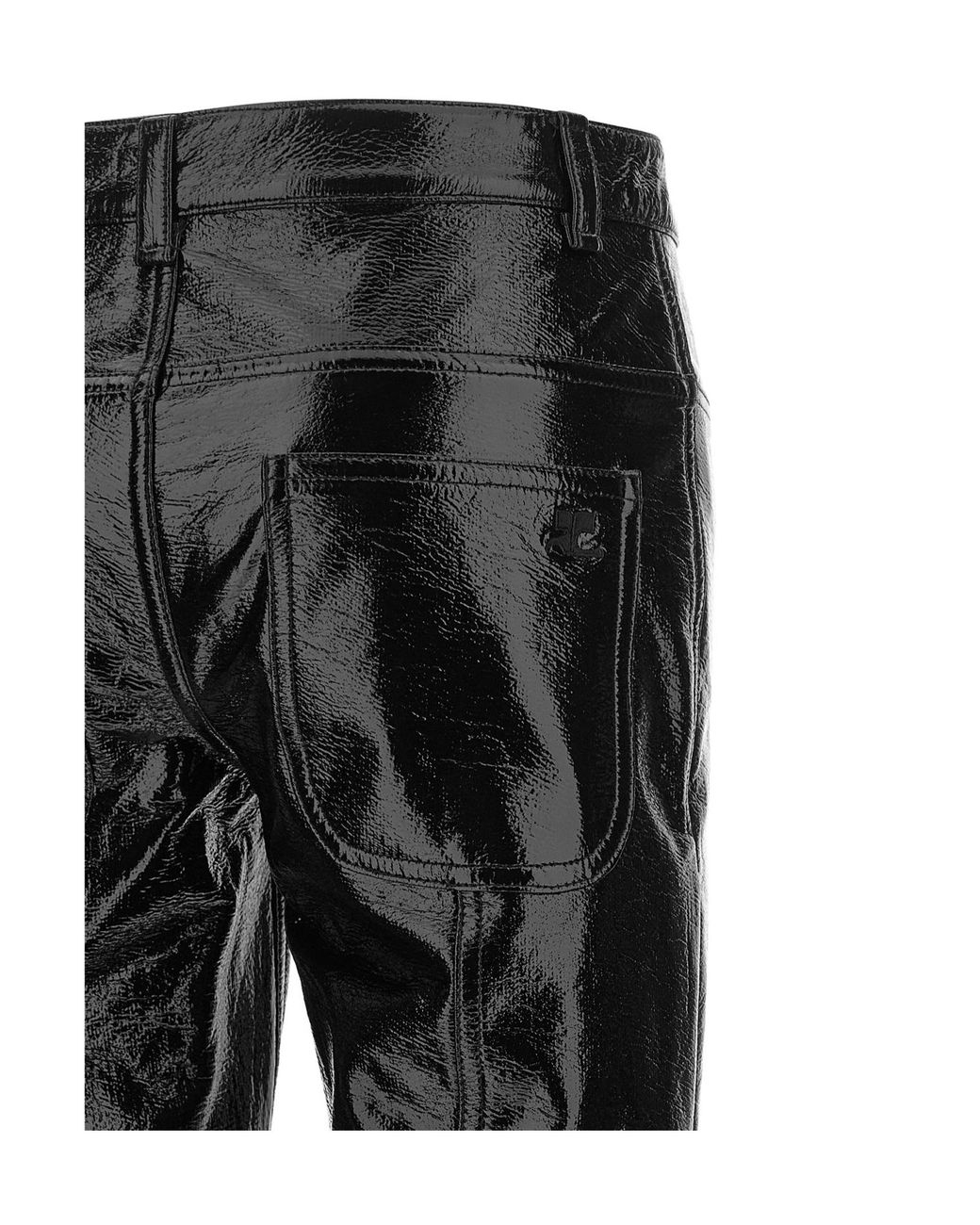 Courreges Black Courrèges Glossy Straight-Leg Pants