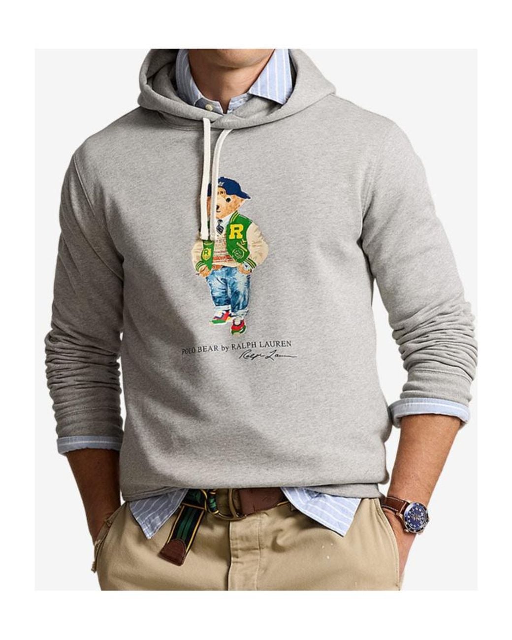 Polo Ralph Lauren Gray Polo Bear Fleece Hoodie for men