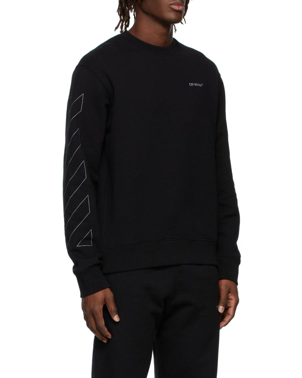 Off-White c/o Virgil Abloh Black Diag Outline Crew-Neck Sweatshirt for men