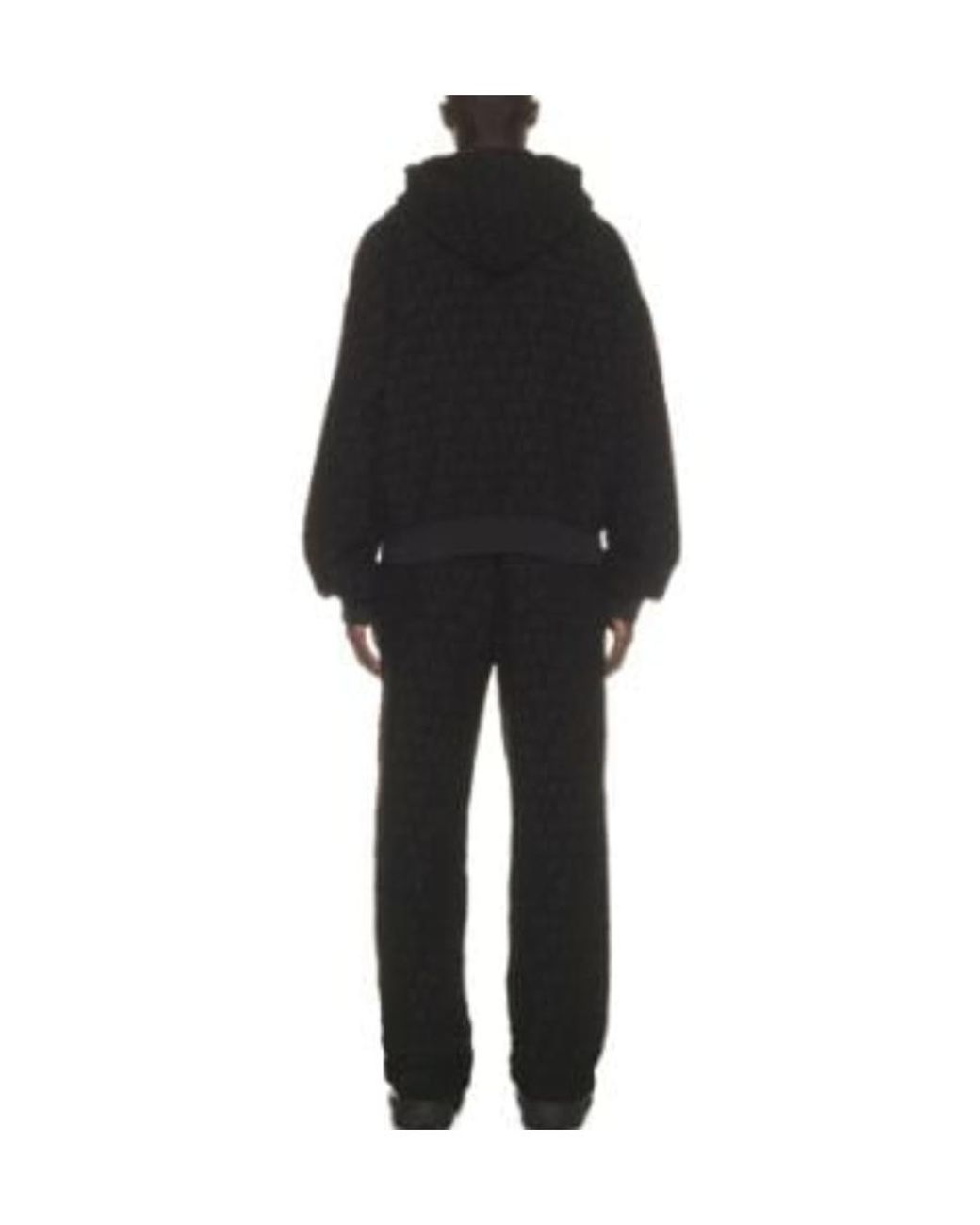 Off-White c/o Virgil Abloh Black All-Over Patterned Drawstring Hoodie for men