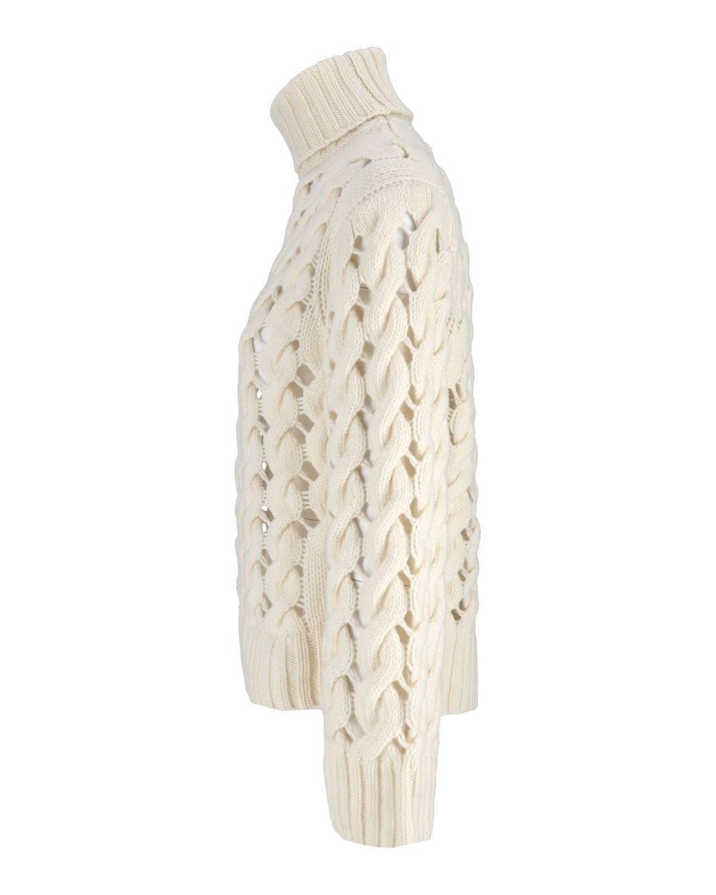 P.A.R.O.S.H. Natural P.A.R.O..H. Perforated Turtleneck Jumper