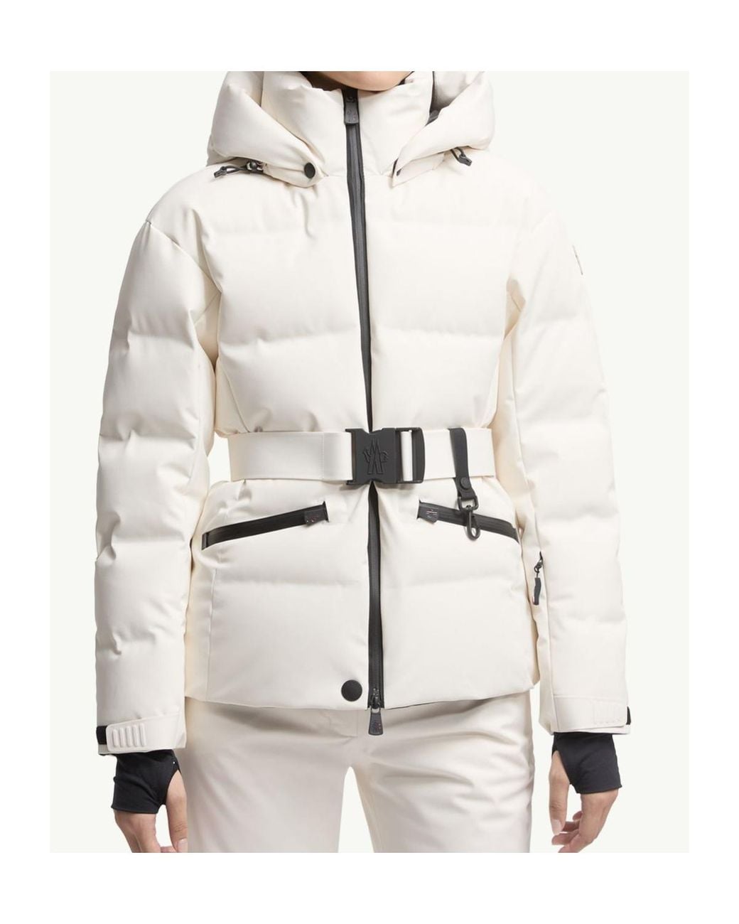 Moncler Natural Tolima Hooded Insulated Ski Jacket
