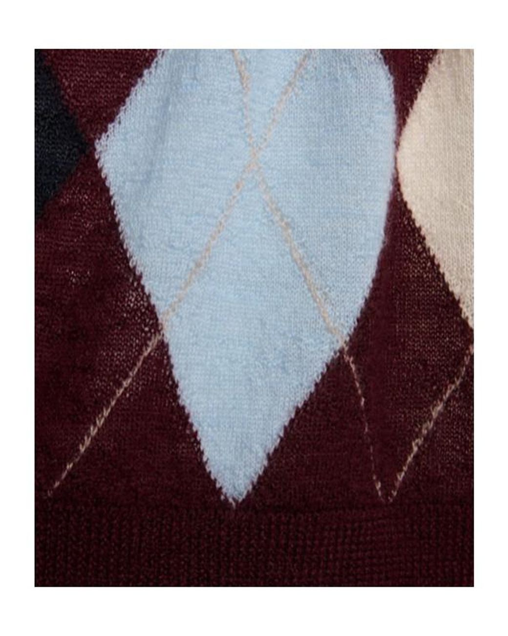 Khaite Red Anders Argyle Cashmere Blend Sweater