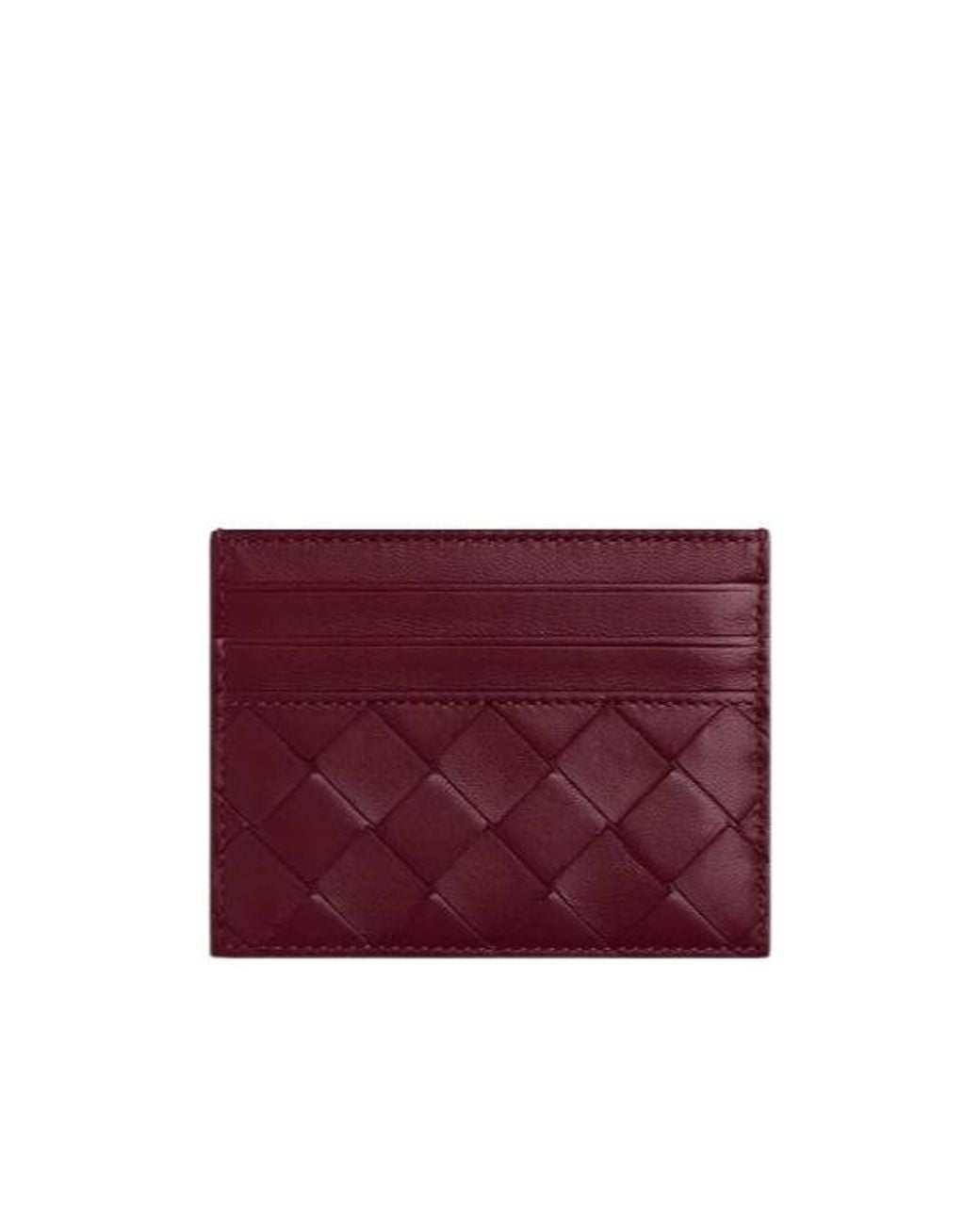Bottega Veneta Red Intrecciato Open Top Card Case