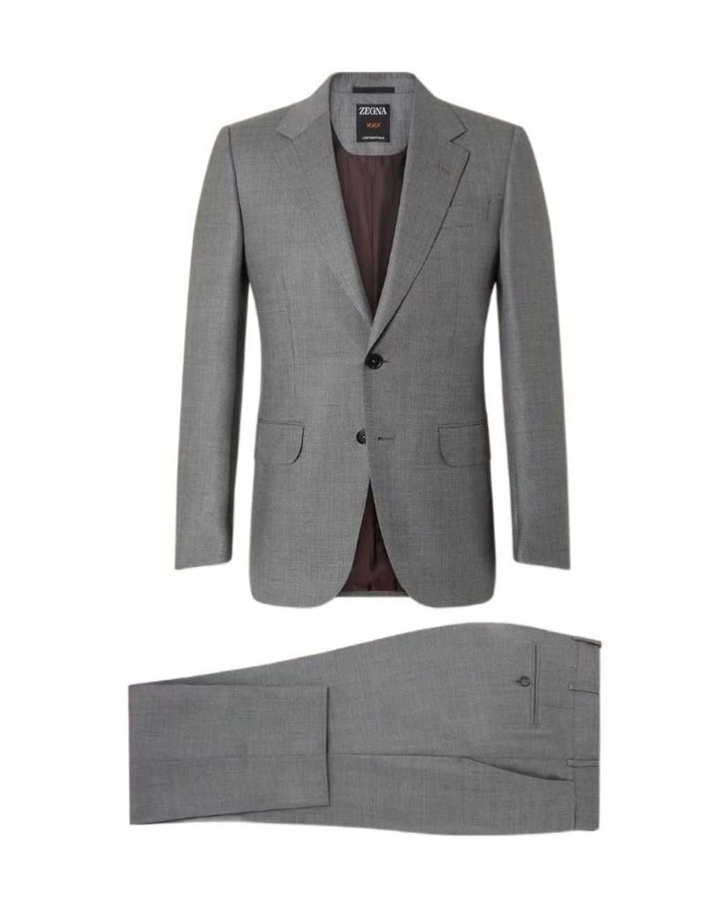 Zegna Gray Centoventimila Wool Suit for men