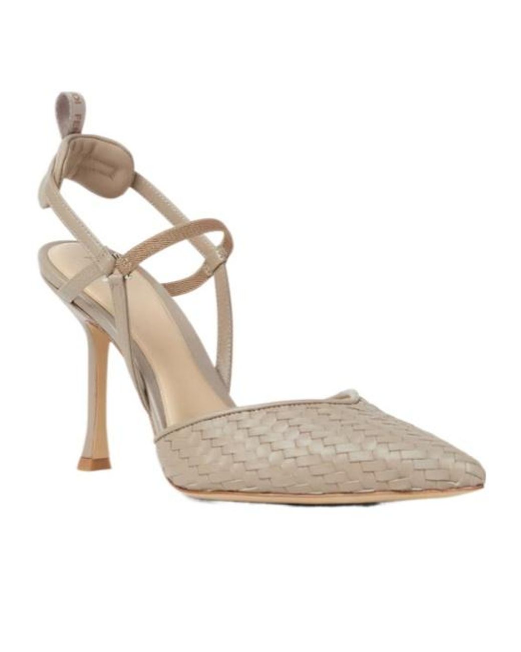 Fendi Metallic Very Colibri Dove Leather High-Heeled Slingbacks