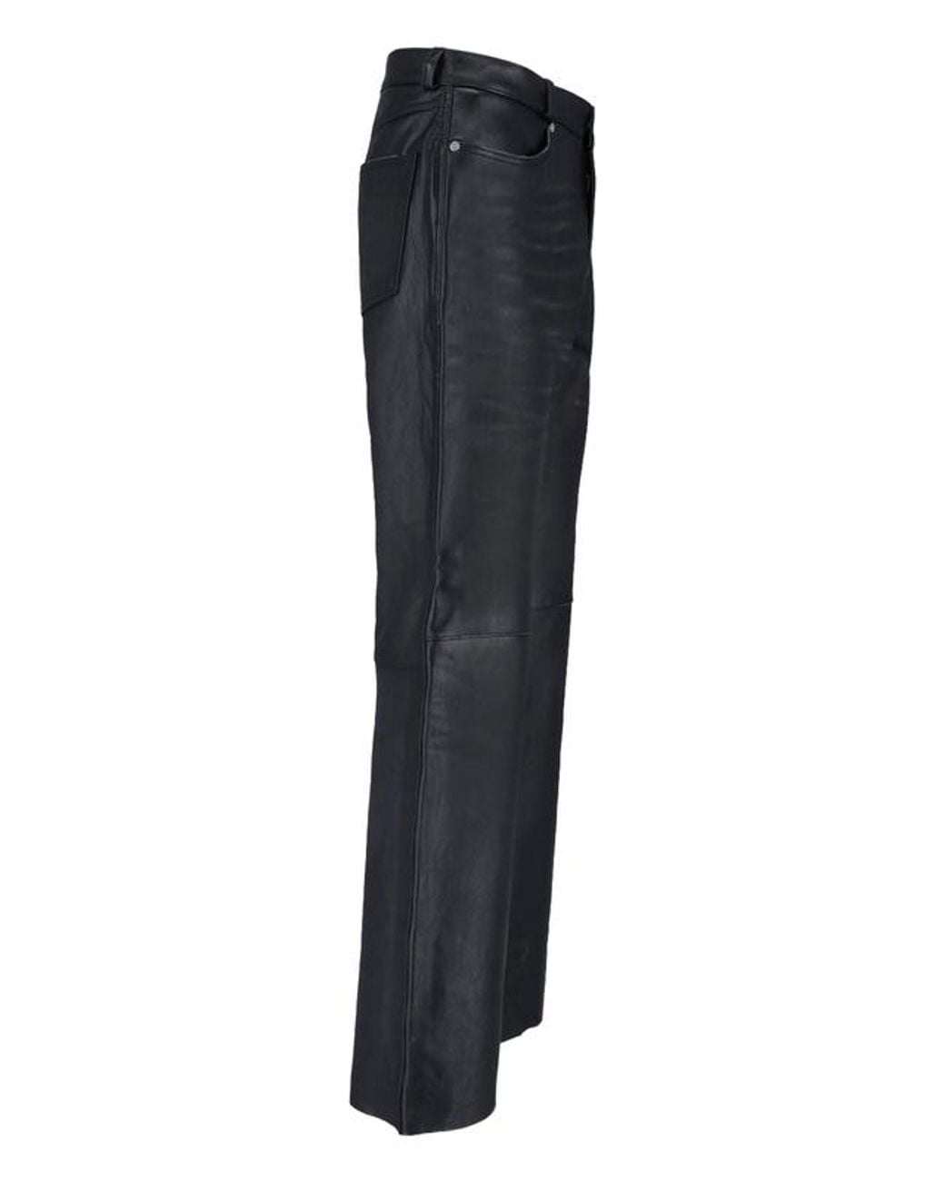 Our Legacy Gray Carlson Straight-Leg Leather Pants for men