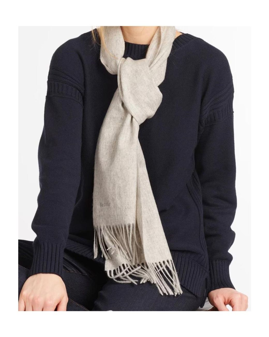 Barbour Gray Woven Scarf