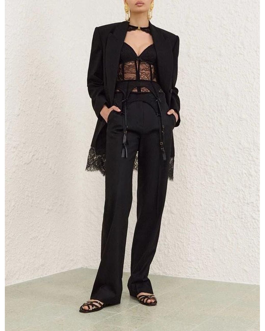Zimmermann Black Straight-Leg Casual Trousers