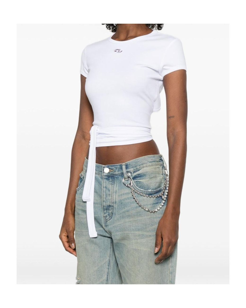 DIESEL White Cotton T-Shirt