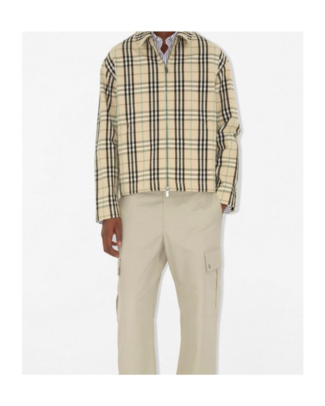 Burberry Natural Vintage Check Zipped Jacket for men