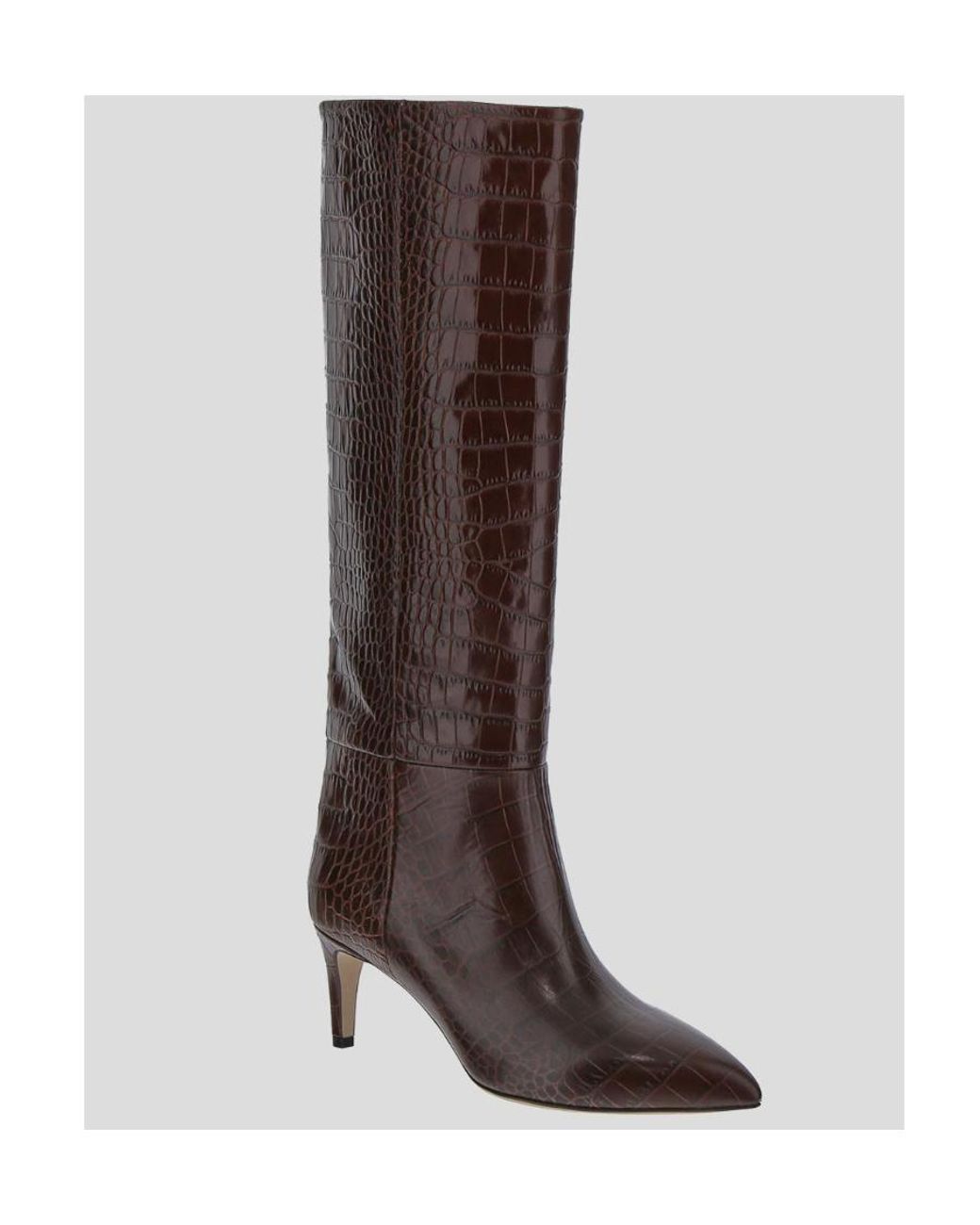Paris Texas Brown Pointed Toe Mid Heeled Boots