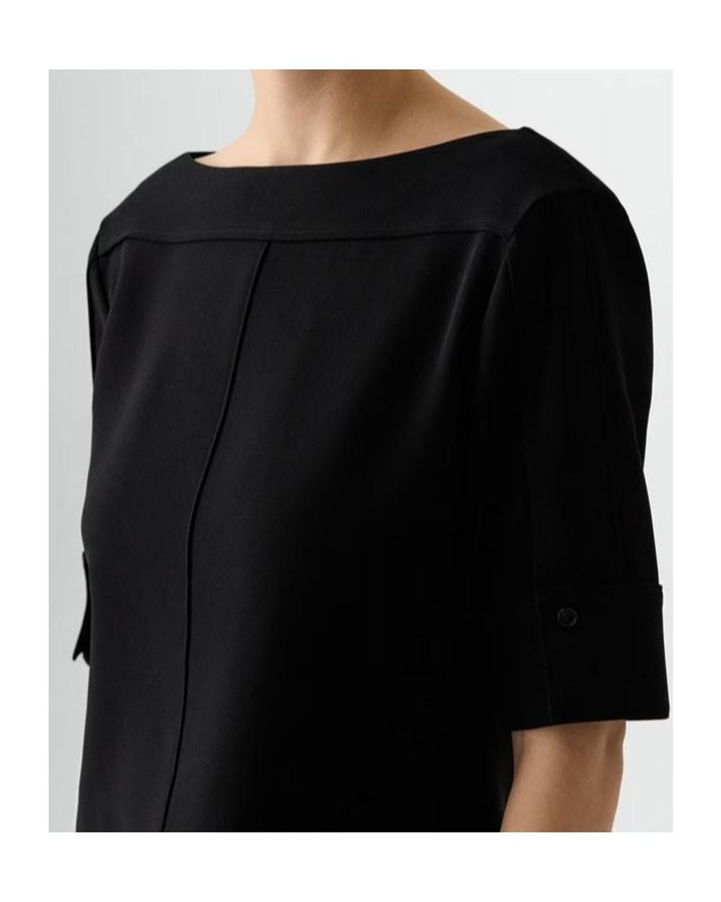 Theory Black Short-Sleeve Blouse