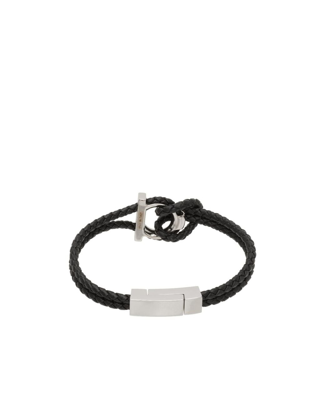 Ferragamo White Gancini Bracelet for men