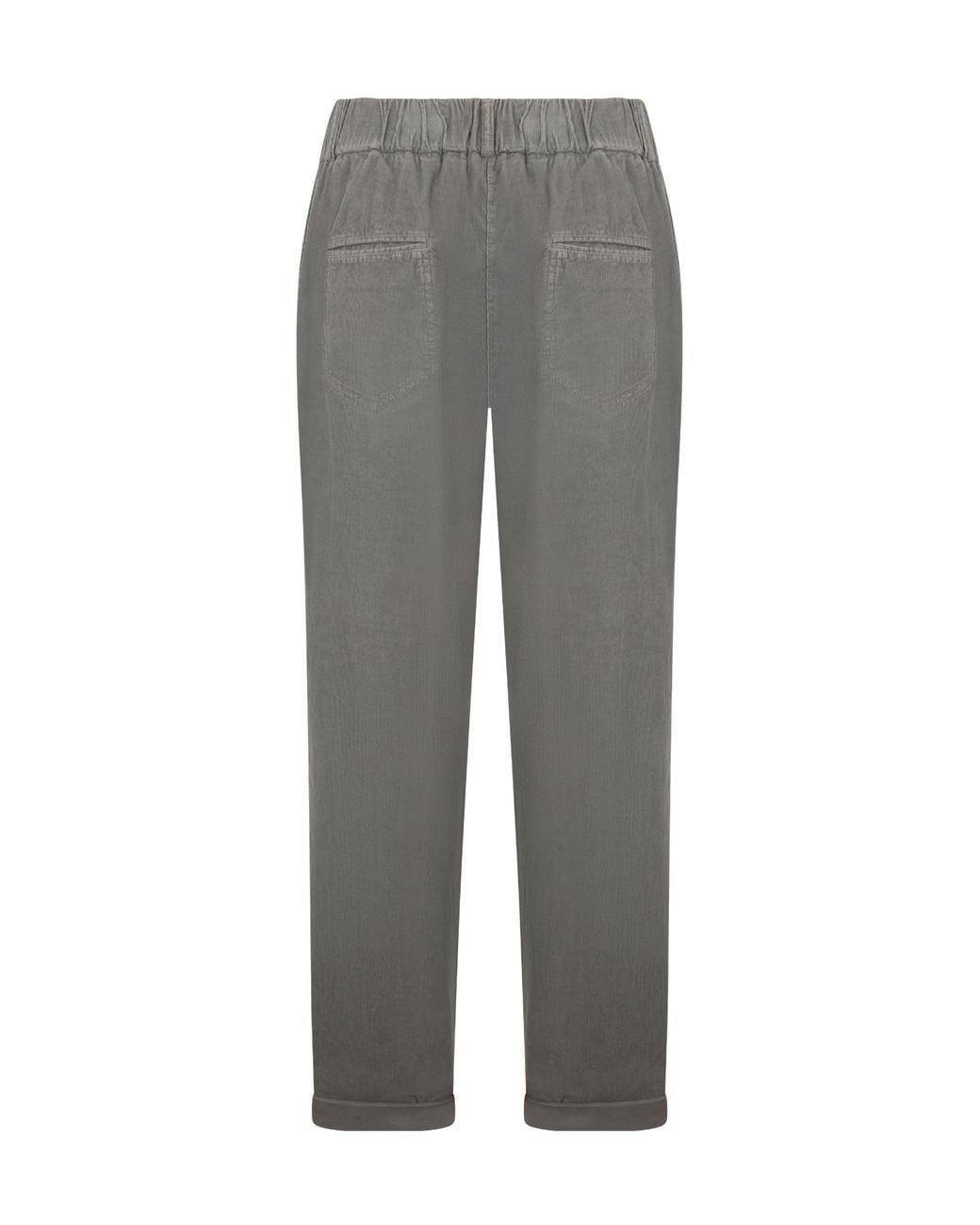 Peserico Gray High-Waist Cropped Pants