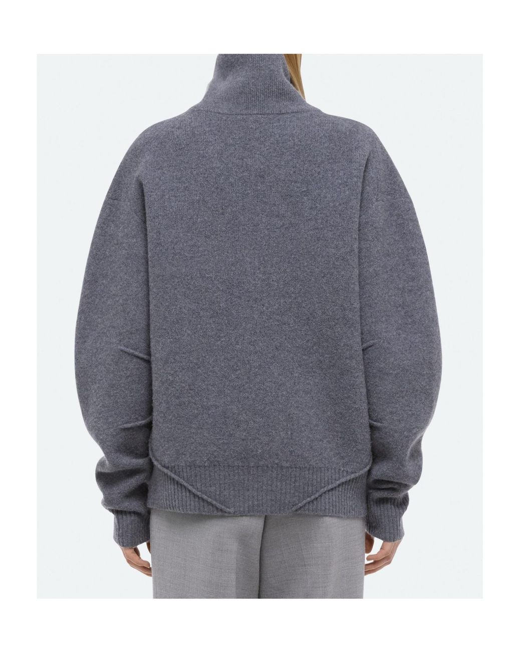 Helmut Lang Gray Long Sleeve Zipped Jumper