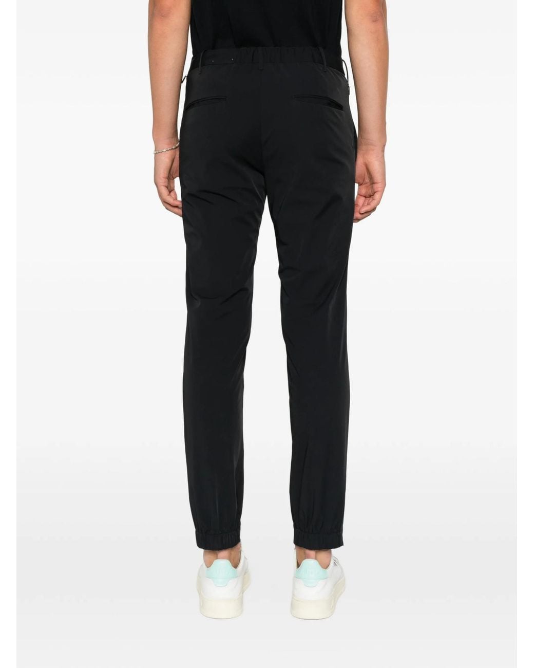Incotex Black Elasticated-Waistband Trousers for men