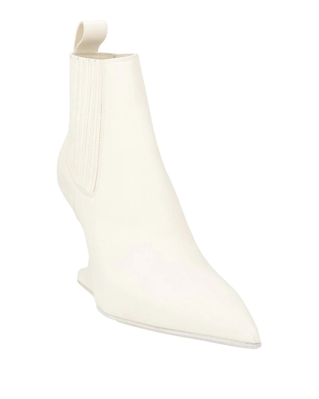 Rick Owens White Ankle Boots