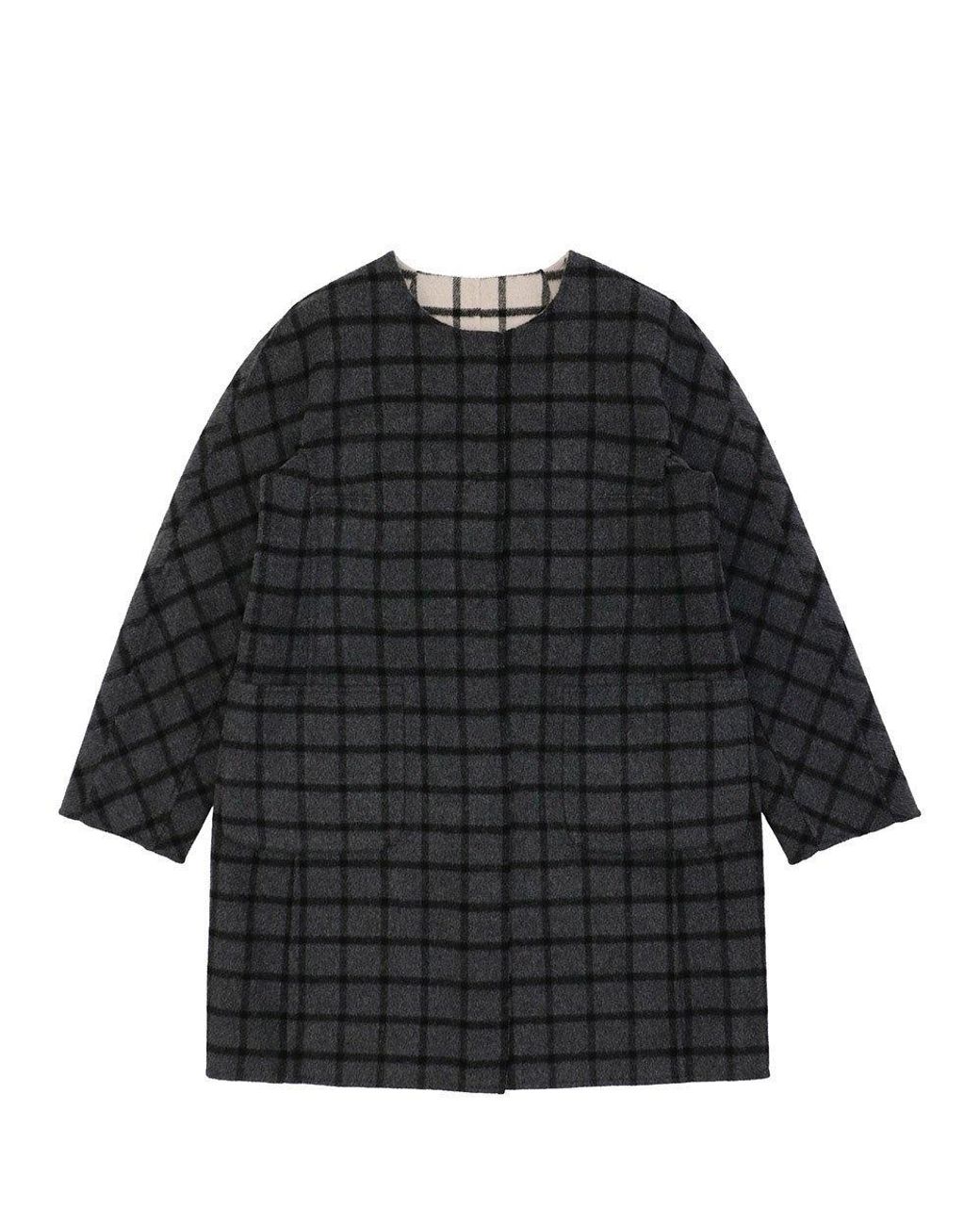 Weekend by Maxmara Multicolor Round-Necked Plaid Coat