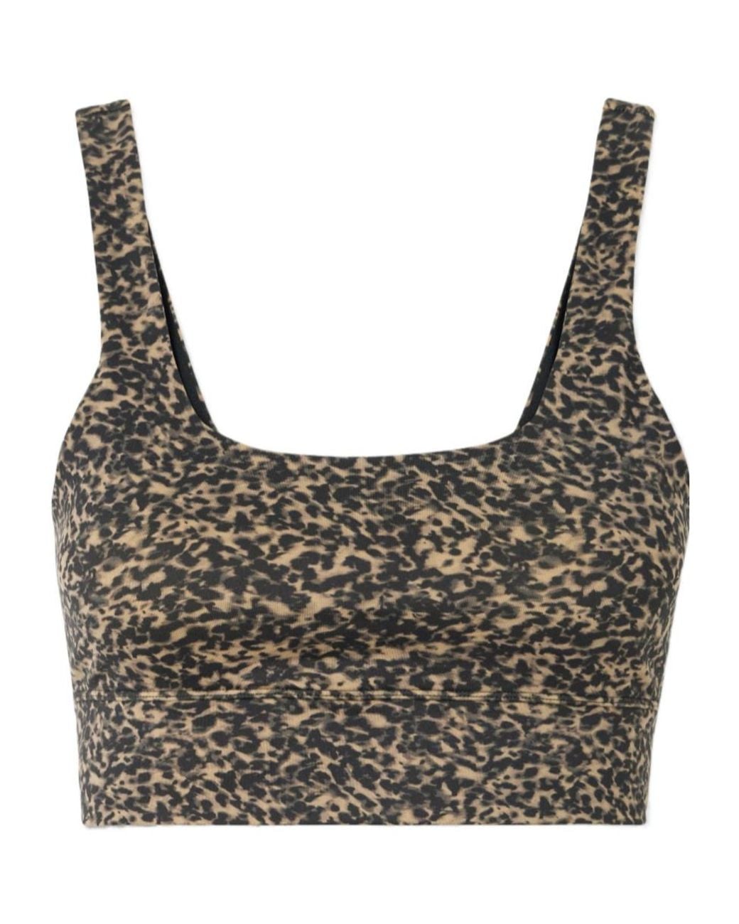 Varley Gray Cori Leopard-Print Freesoft Jersey Sports Bra