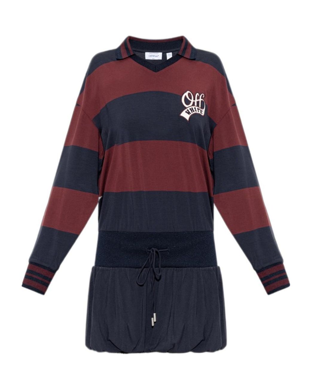 Off-White c/o Virgil Abloh Blue Striped Interlock Polo Minidress