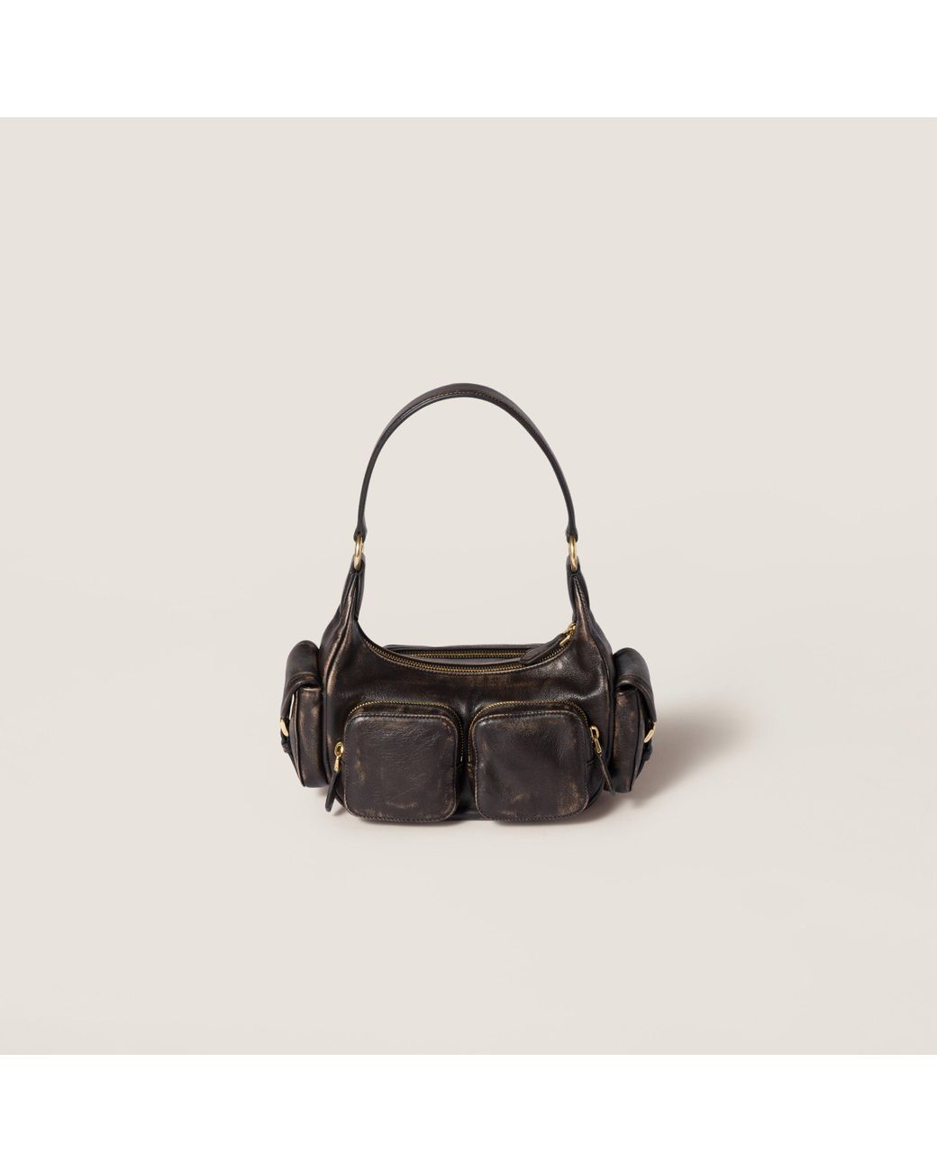 Miu Miu Black Pocket Nappa Leather Bag