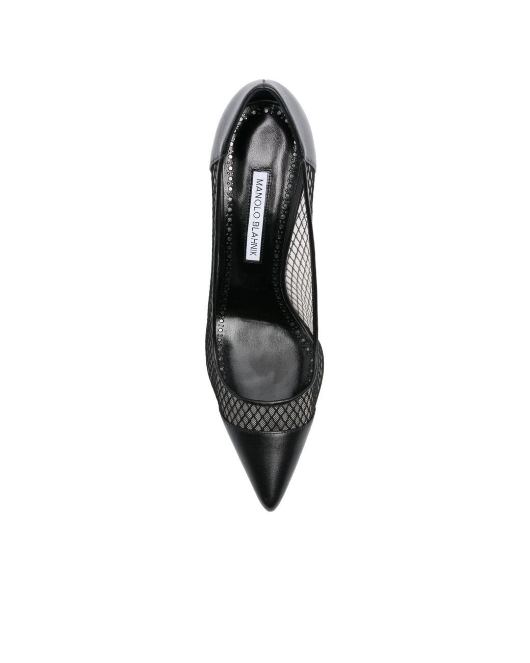 Manolo Blahnik Metallic Capcour Mesh-Panelled Pumps