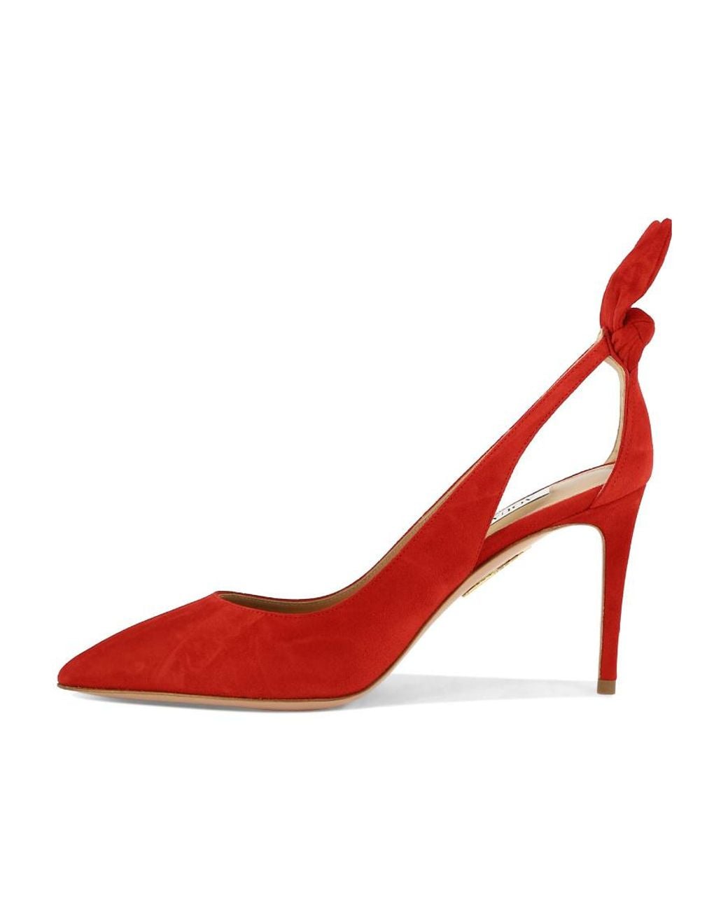 Aquazzura Red Bow Tie Pointed-Toe Pumps