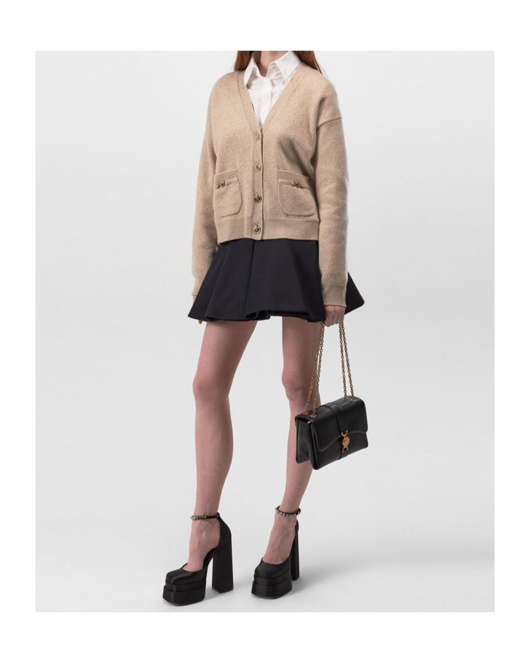 Versace Natural Cashmere Knit Cardigan