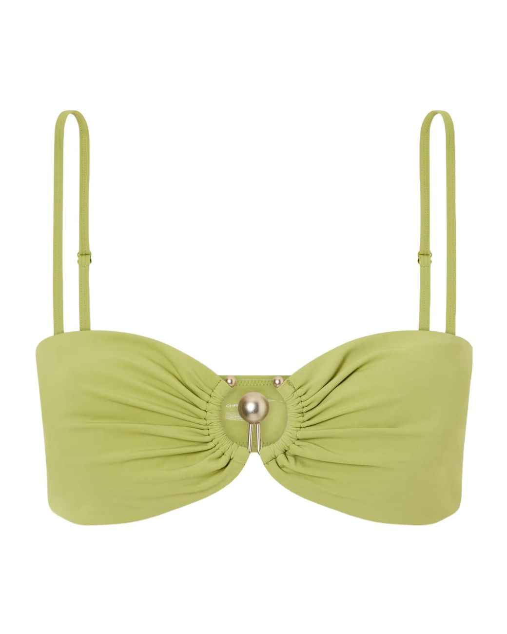 Christopher Esber Green Solid Color Bikini Top