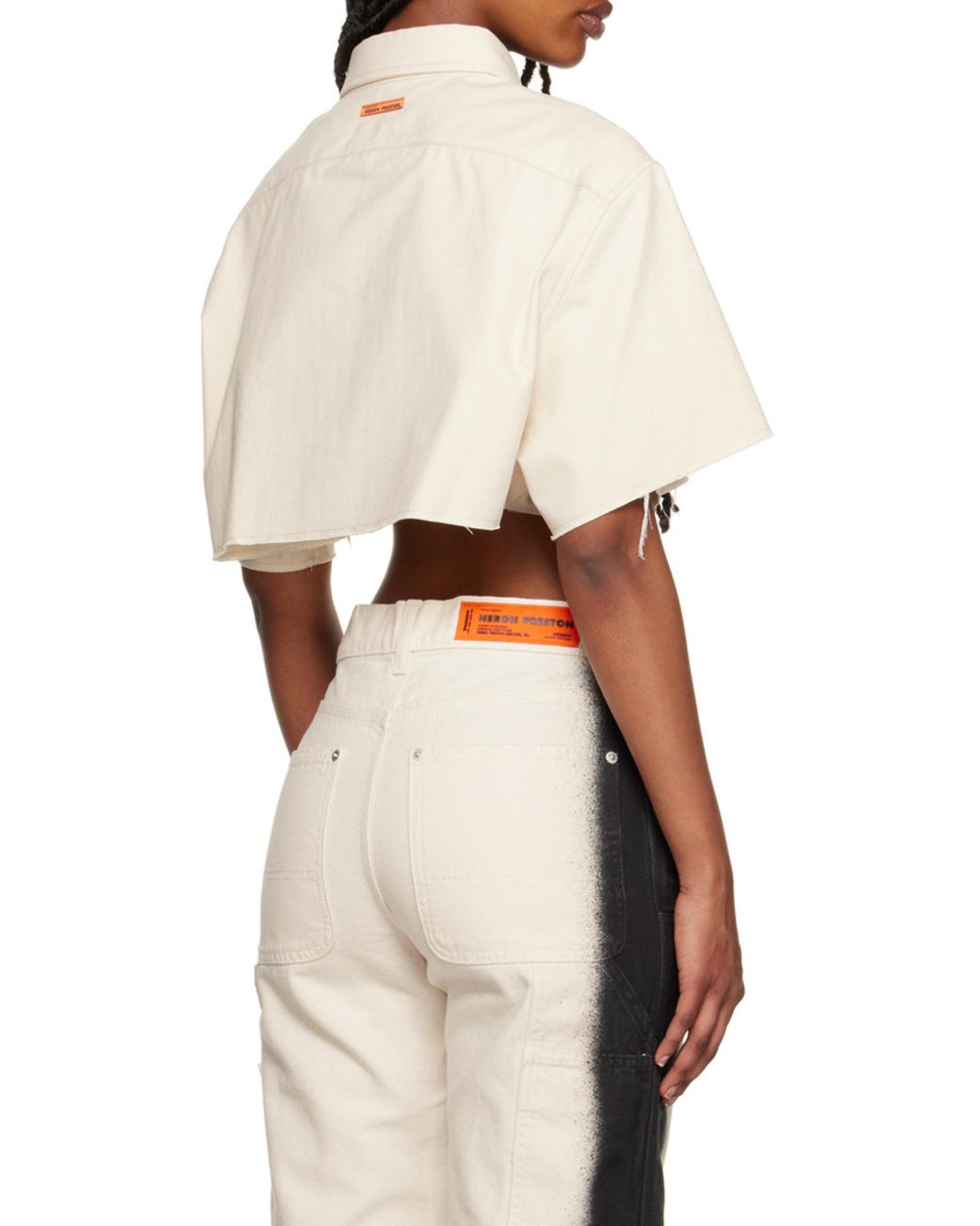 Heron Preston White Short Style Shirt