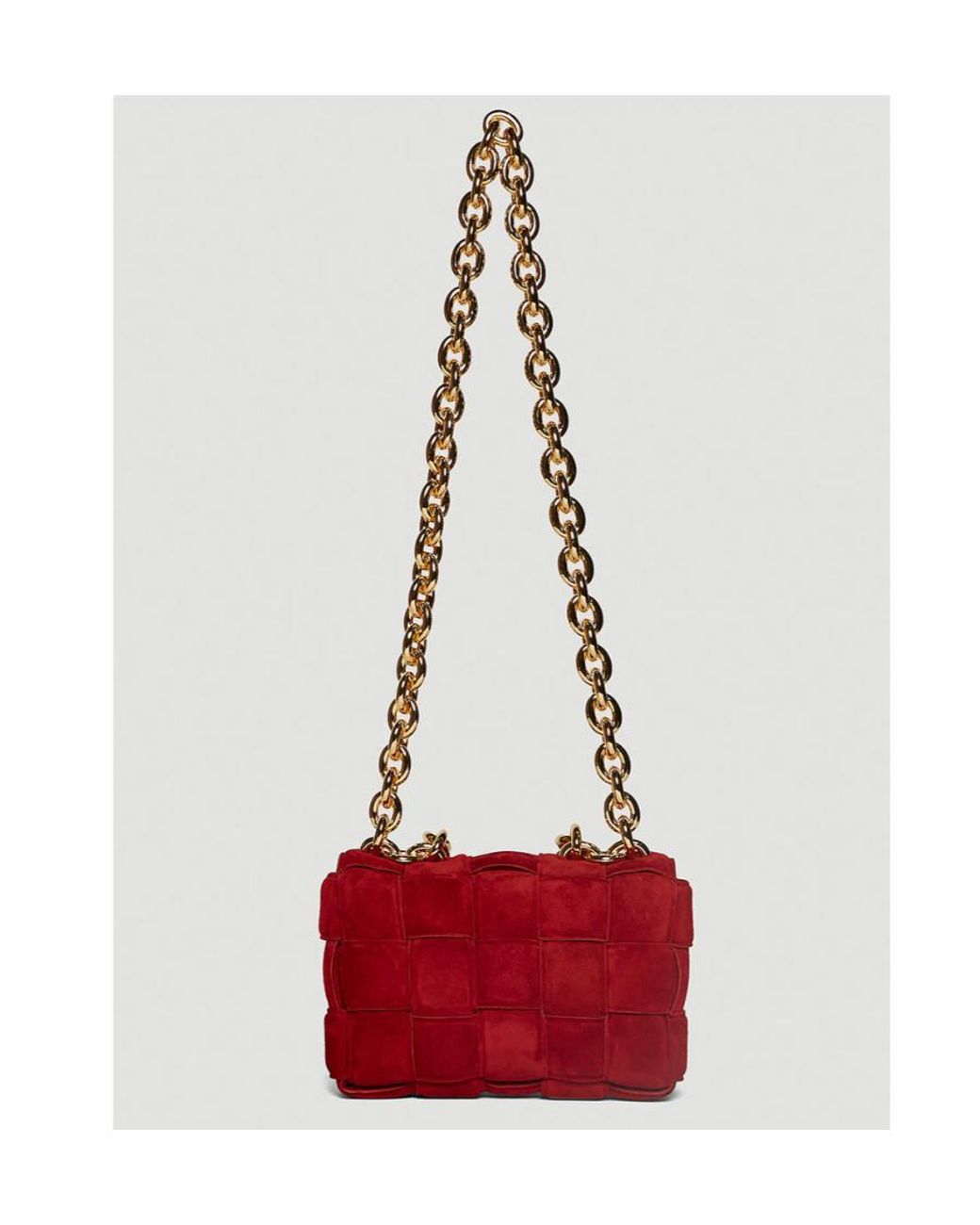 Bottega Veneta Red Interwoven Detail Shoulder Bag