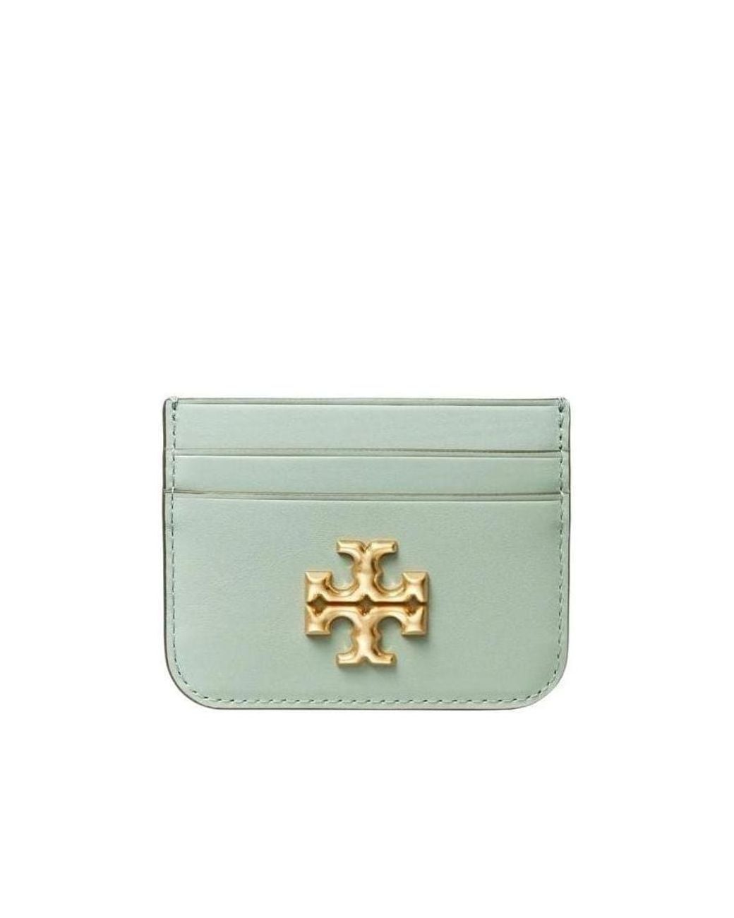 Tory Burch Green Logo-Motif Leather Wallet