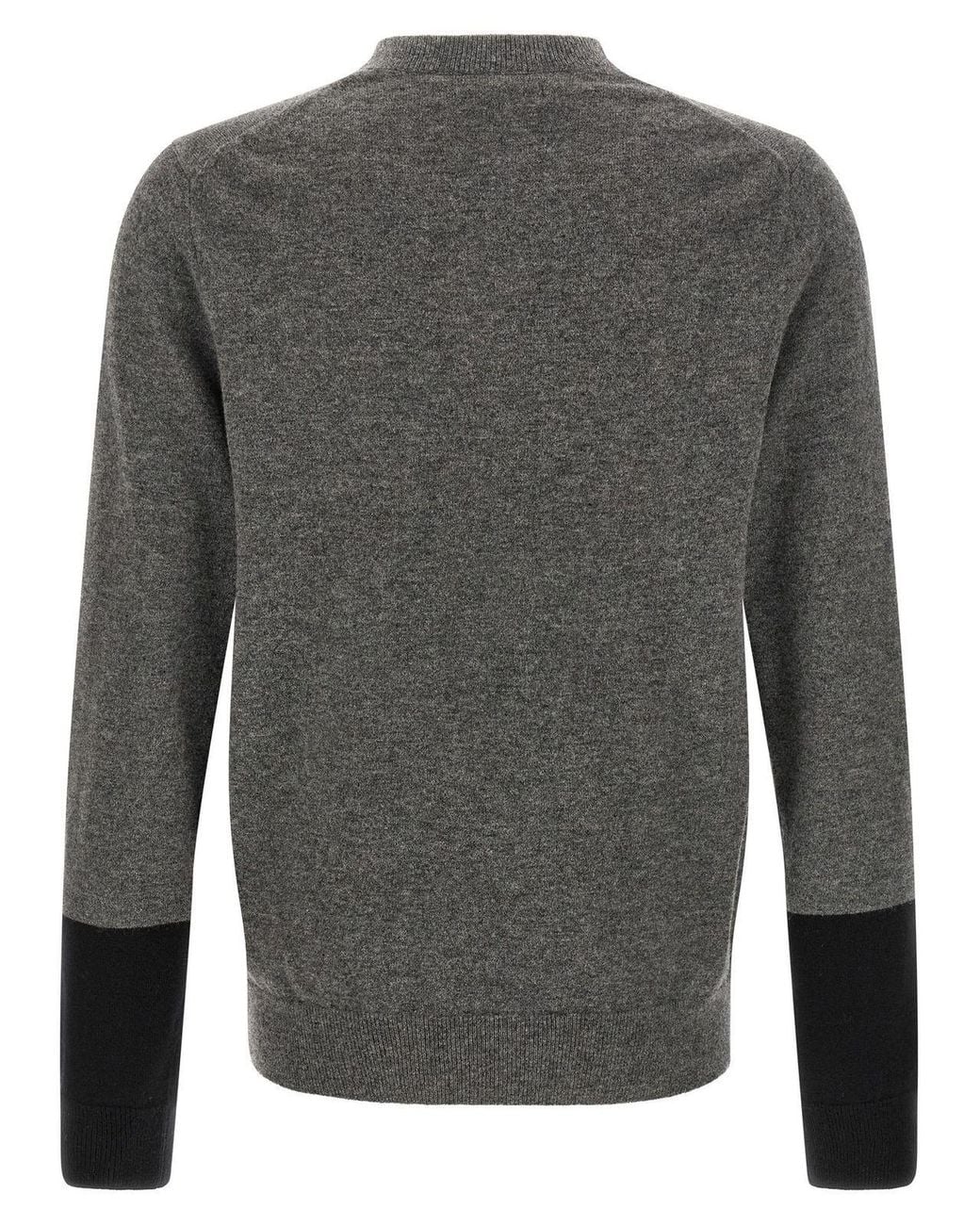 Comme des Garçons Gray Comme Des Garçons Shirt Color-Block V-Neck Knitted Sweater for men