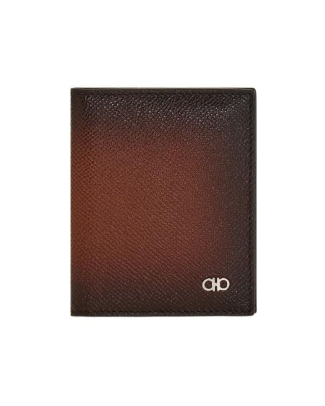 Ferragamo Brown Gancini Credit Card Holder for men