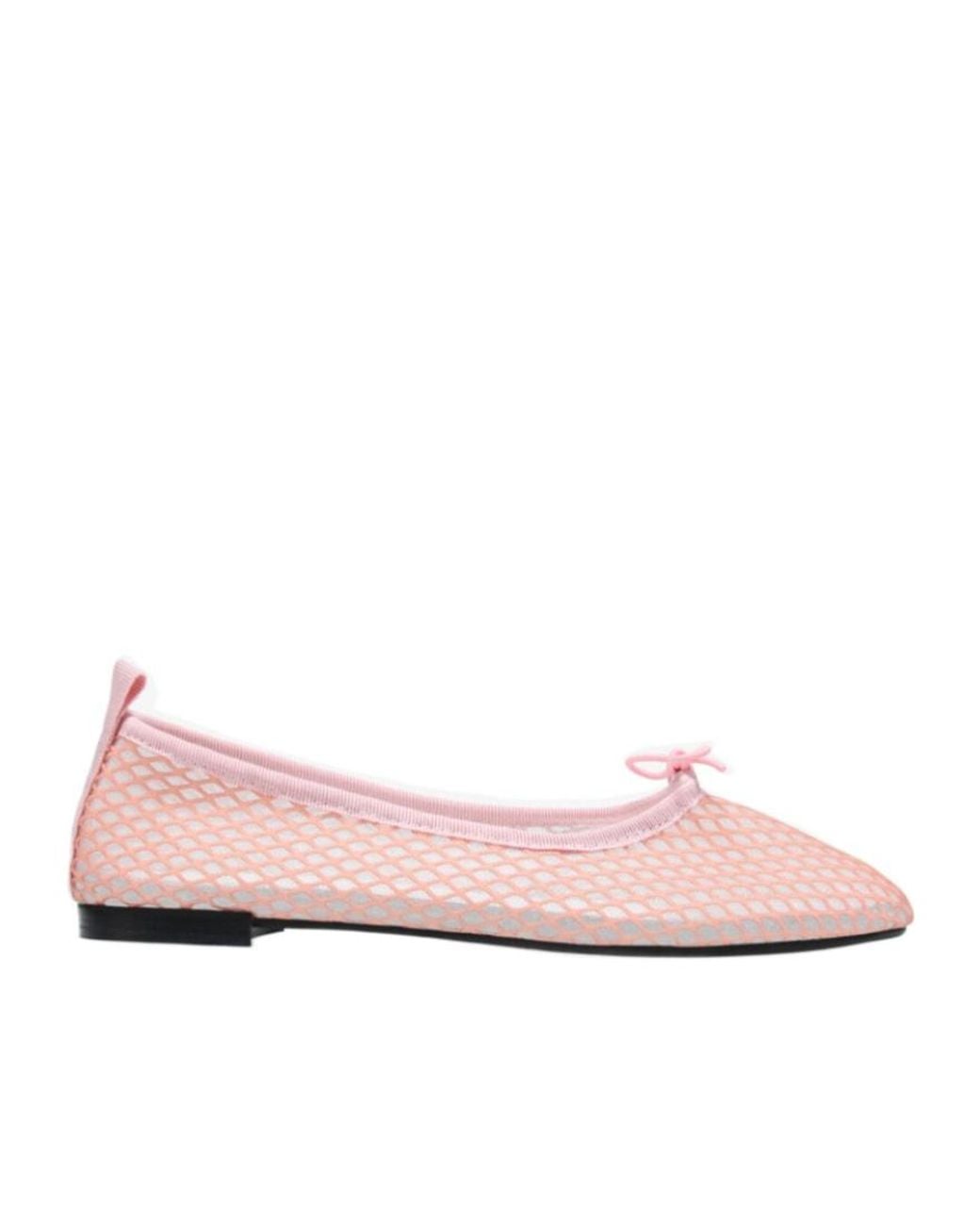 Repetto Pink Mesh Bow-Detail Ballet Flats