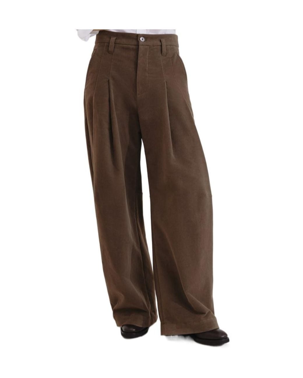 Brunello Cucinelli Brown Monili Detailed Straight Leg Trousers
