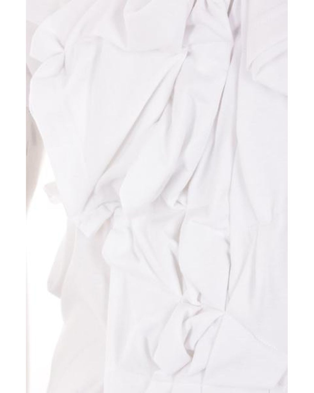 Comme des Garçons White Jersey T-Shirt With Ruches