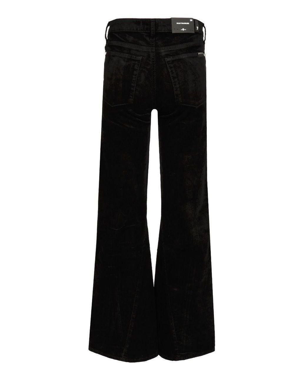 7 For All Mankind Black Wide-Leg Zip Jeans