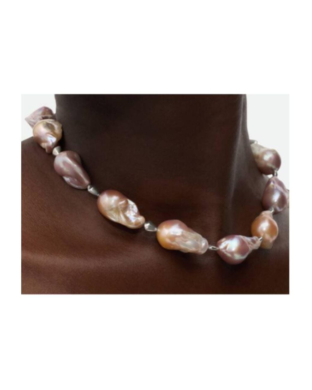 Bottega Veneta Metallic Pearl Necklace