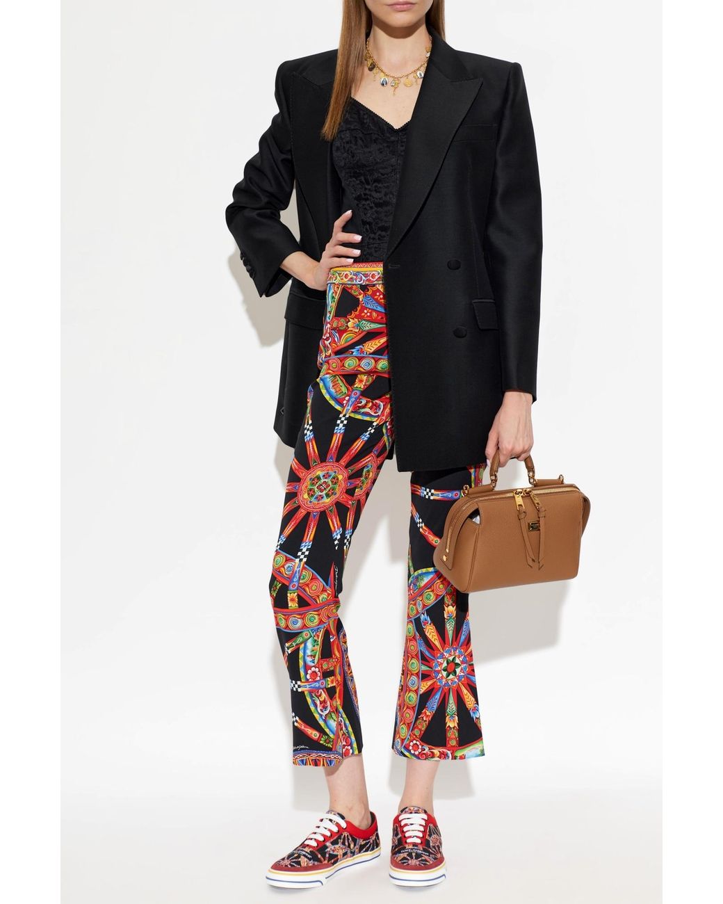 Dolce & Gabbana Red Carretto Printed Sports Shoes