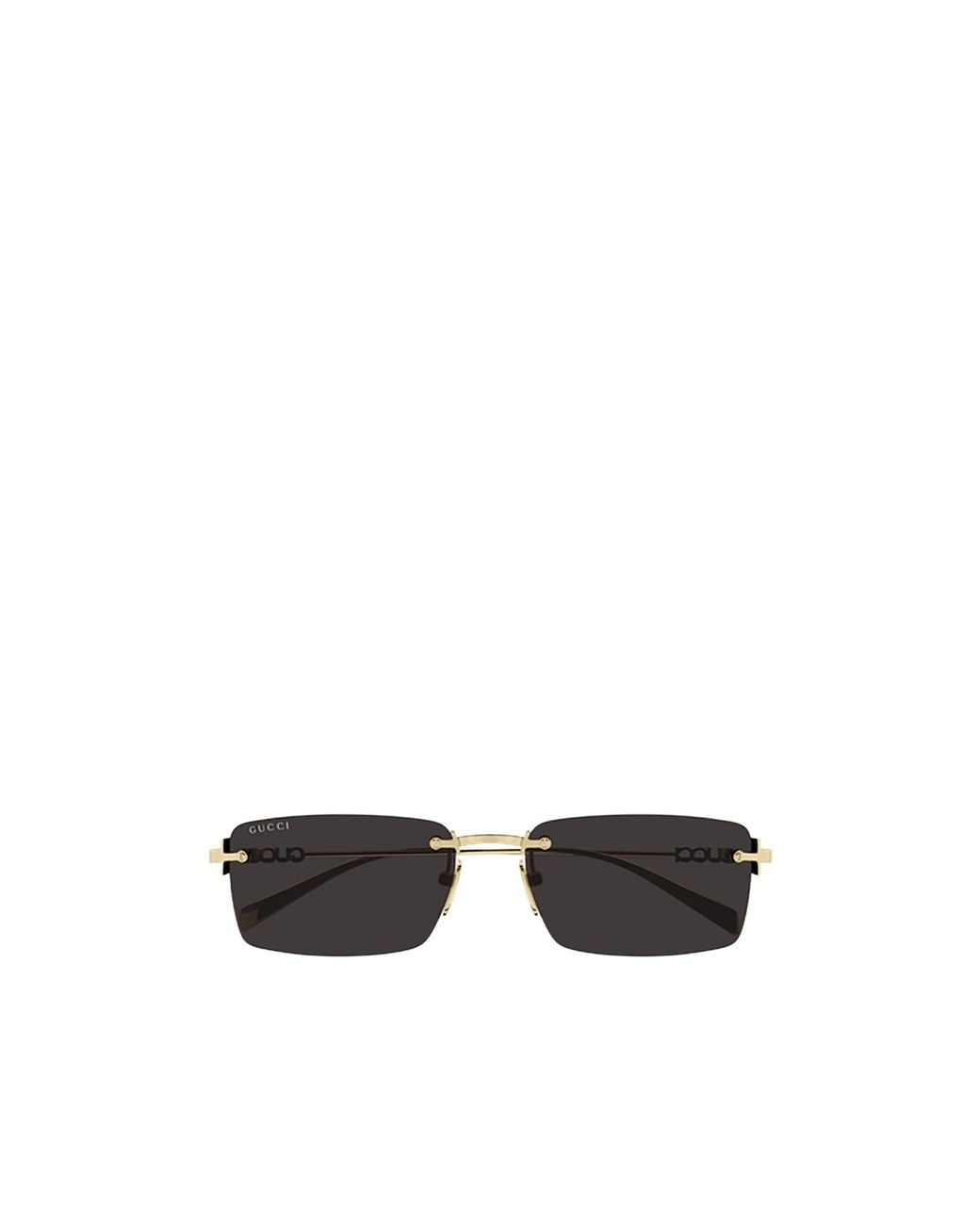 Gucci White Eyewear Rimless Rectangular Sunglasses for men