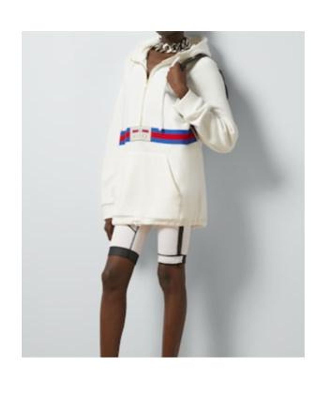 Gucci White Cotton Jersey Sweatshirt With Web