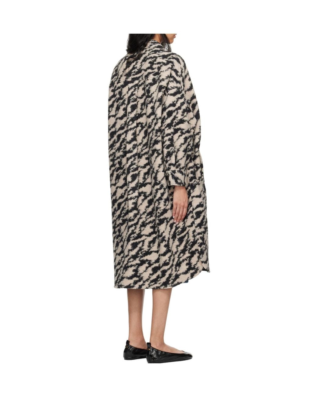 Isabel Marant Black Isabel Marant Étoile Fontizi Patterned Buttoned Coat